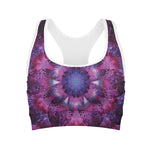 Purple Mandala Flower Print Women's Sports Bra