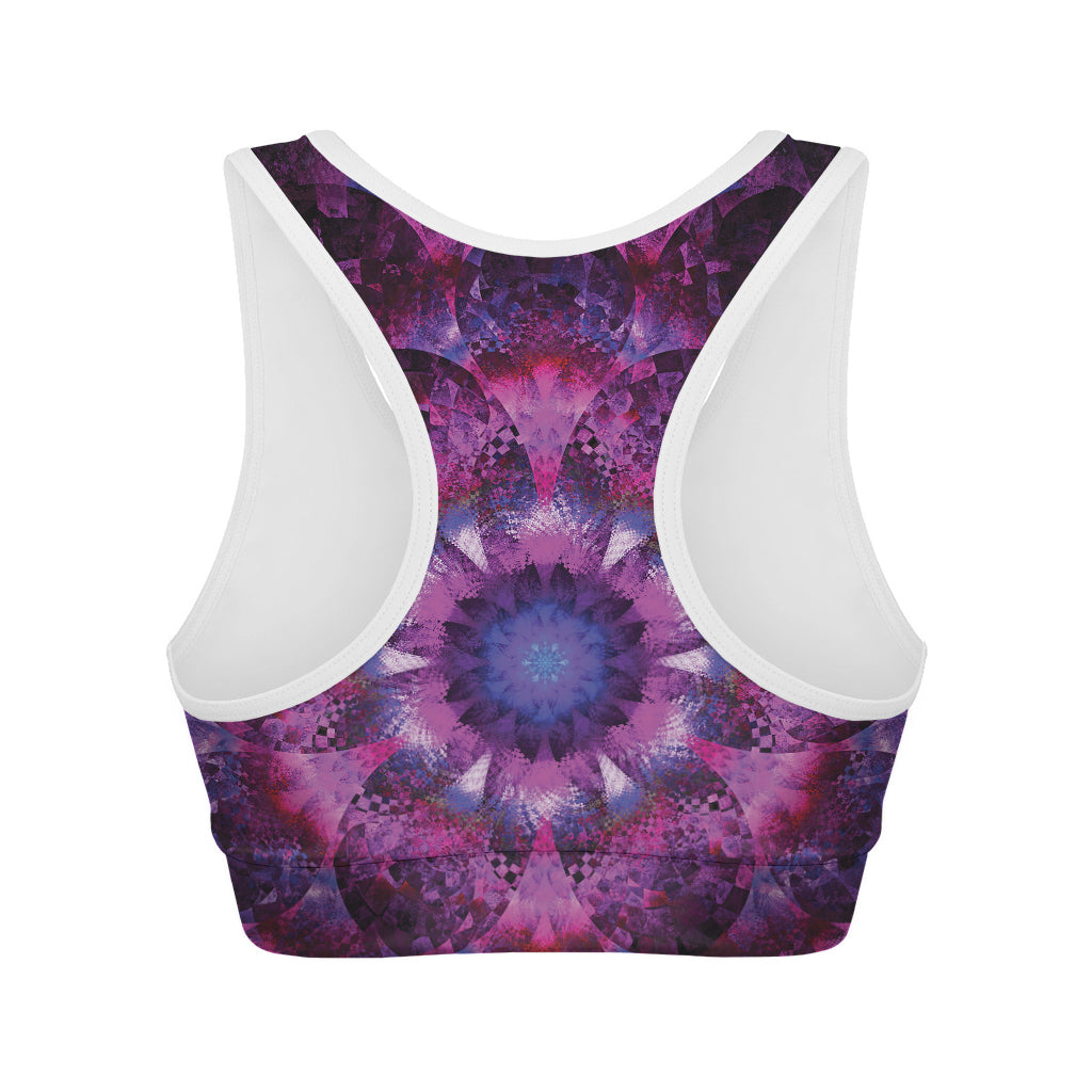 Purple Mandala Flower Print Women's Sports Bra