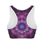 Purple Mandala Flower Print Women's Sports Bra