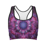 Purple Mandala Flower Print Women's Sports Bra