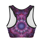Purple Mandala Flower Print Women's Sports Bra