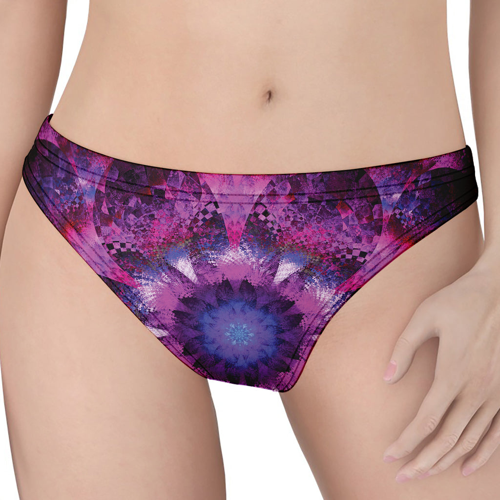 Purple Mandala Flower Print Women's Thong