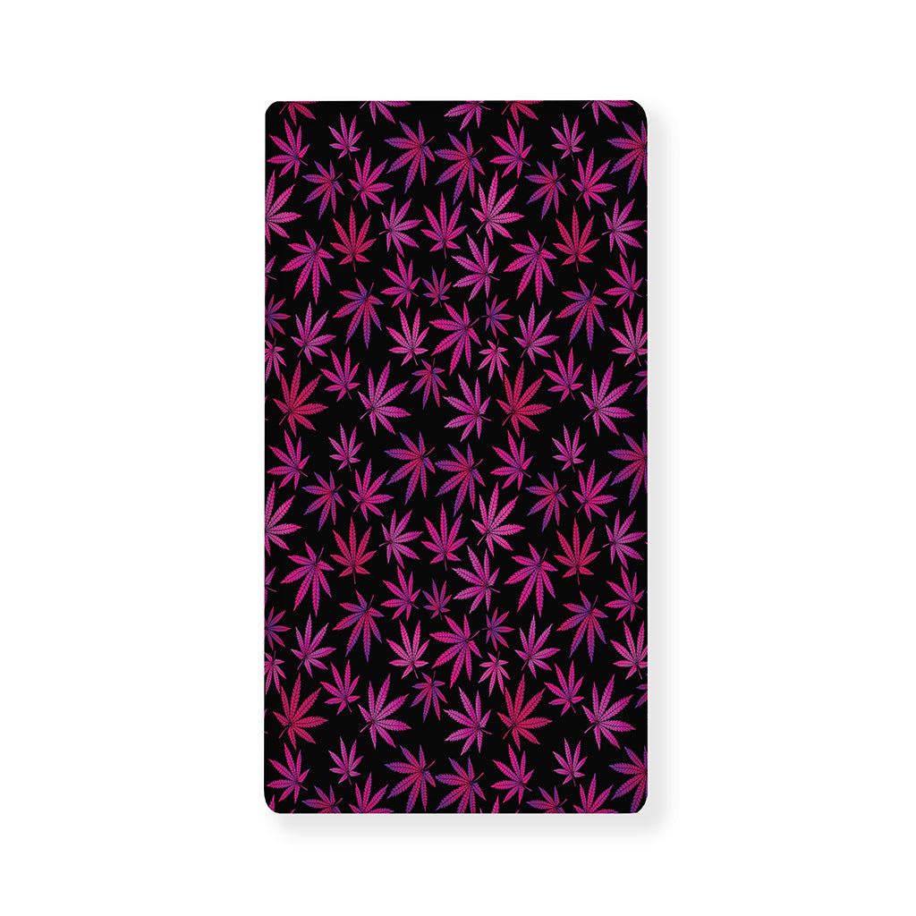Purple Marijuana Leaf Pattern Print Baby Crib Sheet