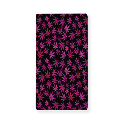 Purple Marijuana Leaf Pattern Print Baby Crib Sheet