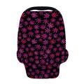 Purple Marijuana Leaf Pattern Print Baby Seat Cover