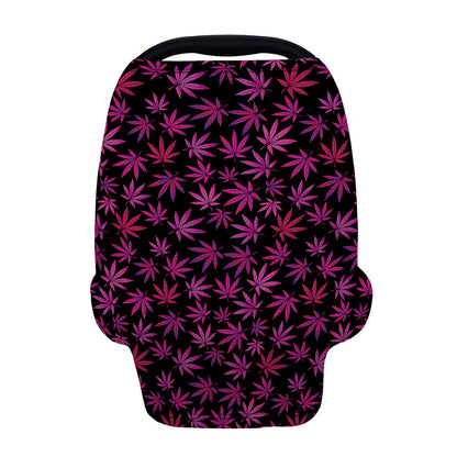 Purple Marijuana Leaf Pattern Print Baby Seat Cover