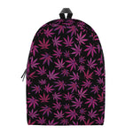Purple Marijuana Leaf Pattern Print Backpack