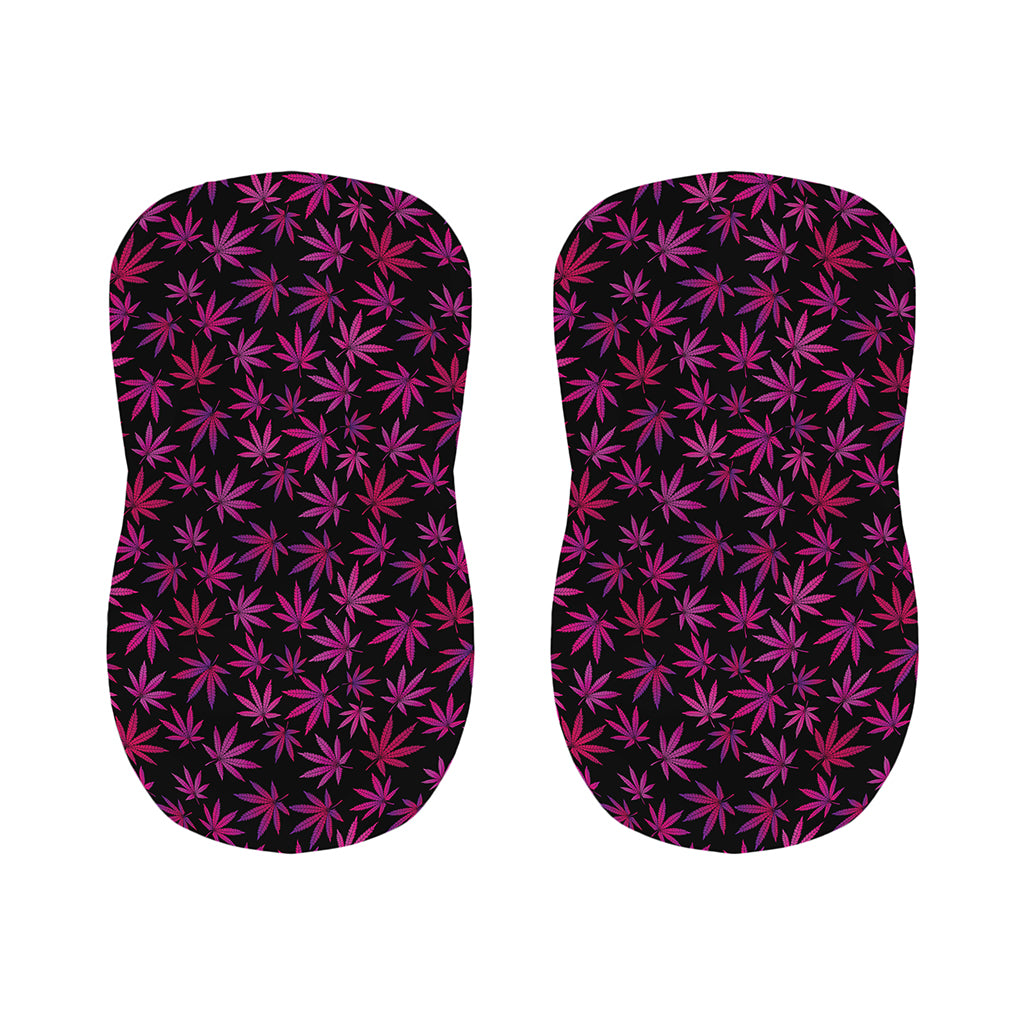 Purple Marijuana Leaf Pattern Print Bar Stool Covers