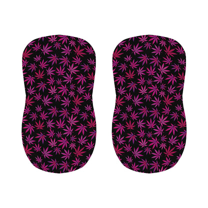 Purple Marijuana Leaf Pattern Print Bar Stool Covers