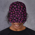 Purple Marijuana Leaf Pattern Print Baseball Cap