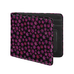 Purple Marijuana Leaf Pattern Print Bifold Wallet