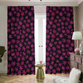 Purple Marijuana Leaf Pattern Print Dimout Pencil Pleat Curtains