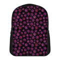 Purple Marijuana Leaf Pattern Print Casual Backpack