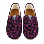 Purple Marijuana Leaf Pattern Print Casual Shoes