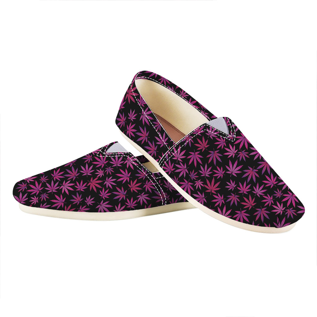 Purple Marijuana Leaf Pattern Print Casual Shoes