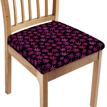 Purple Marijuana Leaf Pattern Print Chair Cushion Cover