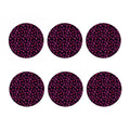 Purple Marijuana Leaf Pattern Print Coaster Set