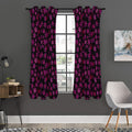 Purple Marijuana Leaf Pattern Print Grommet Curtain Panels