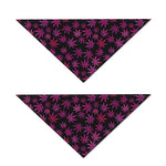Purple Marijuana Leaf Pattern Print Dog Bandana