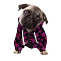 Purple Marijuana Leaf Pattern Print Dog Zip Up Hoodie