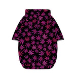 Purple Marijuana Leaf Pattern Print Dog Zip Up Hoodie