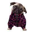 Purple Marijuana Leaf Pattern Print Dog Zip Up Jacket