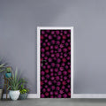 Purple Marijuana Leaf Pattern Print Door Sticker
