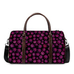 Purple Marijuana Leaf Pattern Print Duffle Bag
