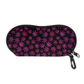 Purple Marijuana Leaf Pattern Print Glasses Case