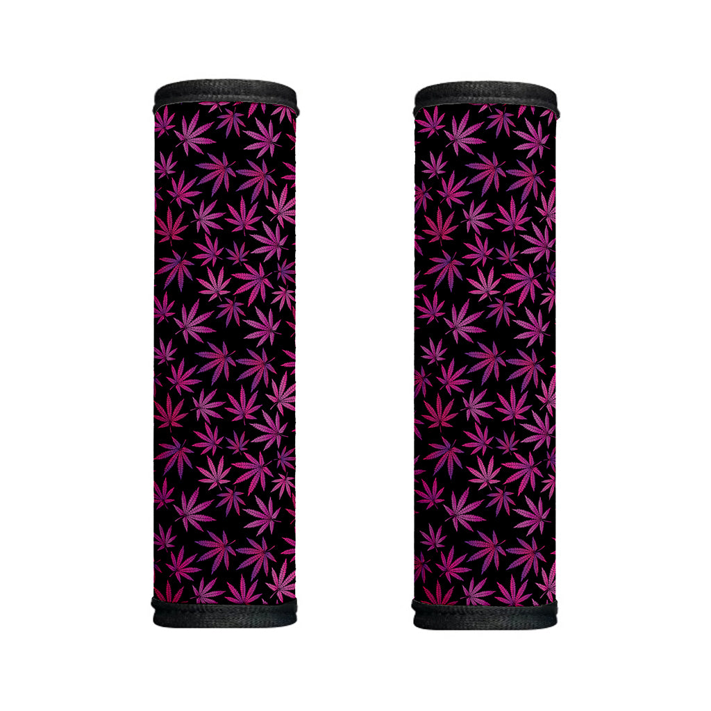 Purple Marijuana Leaf Pattern Print Handle Covers