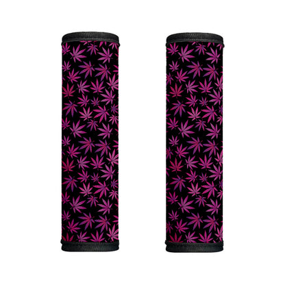 Purple Marijuana Leaf Pattern Print Handle Covers
