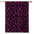 Purple Marijuana Leaf Pattern Print House Flag