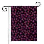 Purple Marijuana Leaf Pattern Print House Flag