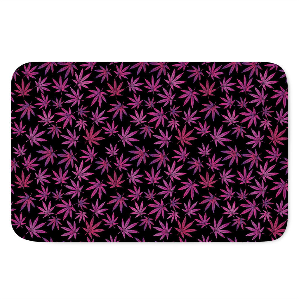 Purple Marijuana Leaf Pattern Print Indoor Door Mat