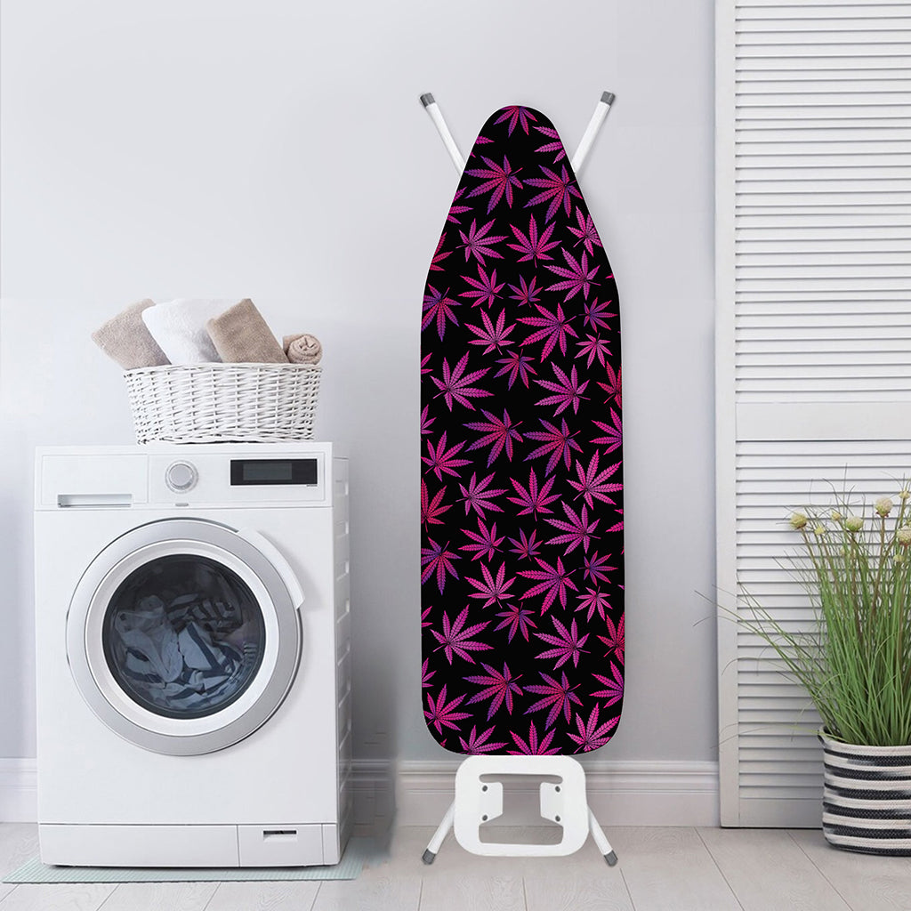 Purple Marijuana Leaf Pattern Print Ironing Board Cover