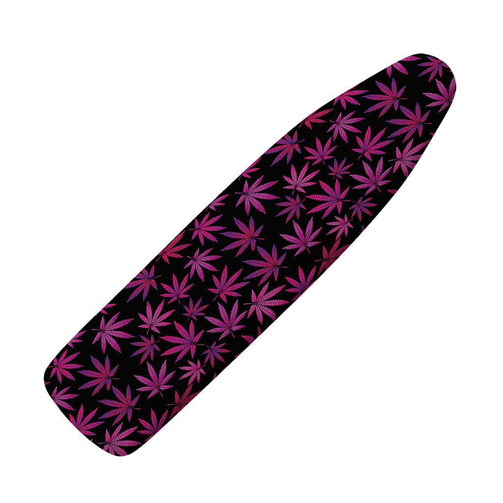 Purple Marijuana Leaf Pattern Print Ironing Board Cover