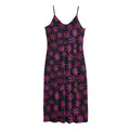 Purple Marijuana Leaf Pattern Print Jersey Midi Cami Dress