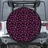 Purple Marijuana Leaf Pattern Print Leather Spare Tire Cover