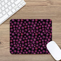 Purple Marijuana Leaf Pattern Print Mouse Pad