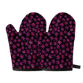 Purple Marijuana Leaf Pattern Print Oven Mitts