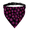 Purple Marijuana Leaf Pattern Print Over The Collar Dog Bandana
