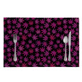 Purple Marijuana Leaf Pattern Print Placemat