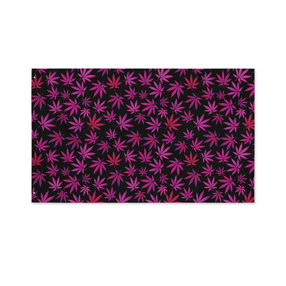 Purple Marijuana Leaf Pattern Print Polyester Flag