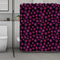 Purple Marijuana Leaf Pattern Print Polyester Shower Curtain