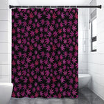 Purple Marijuana Leaf Pattern Print Premium Shower Curtain