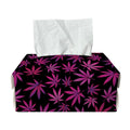 Purple Marijuana Leaf Pattern Print Rectangle Tissue Box Cover