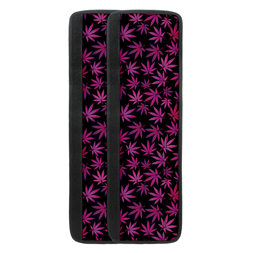 Purple Marijuana Leaf Pattern Print Refrigerator Handle Covers