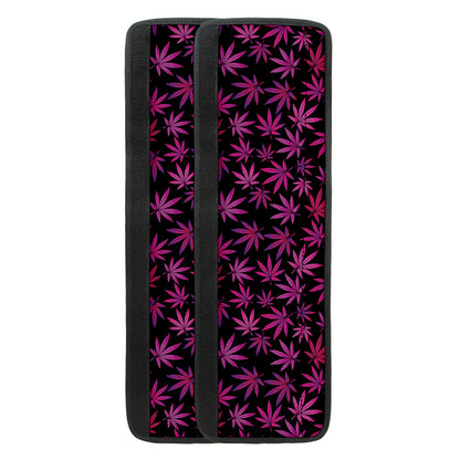 Purple Marijuana Leaf Pattern Print Refrigerator Handle Covers