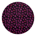 Purple Marijuana Leaf Pattern Print Round Blanket