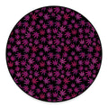 Purple Marijuana Leaf Pattern Print Round Floor Mat